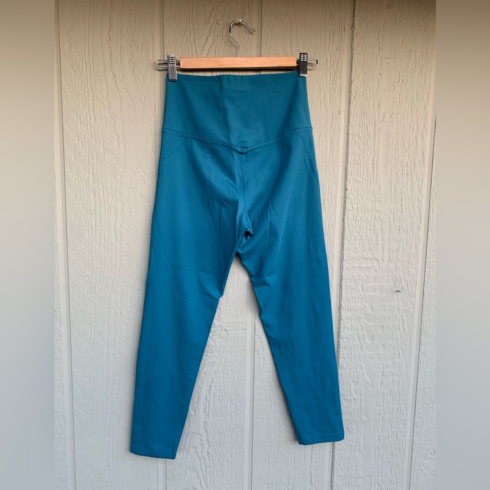 Girlfriend Collective Olympia Teal High Rise Leggings Small 23.5” - Picture 4 of 6